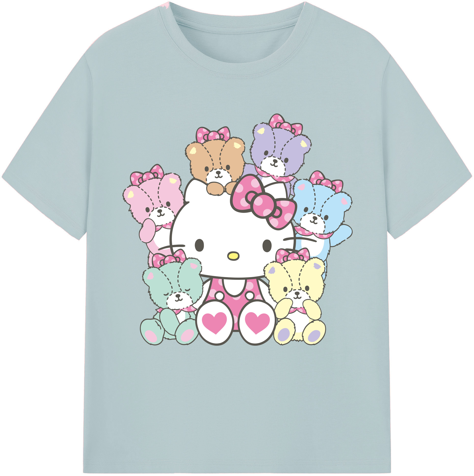 （画像用） Hello Kitty ハローキティ 綿100％半袖Tシャツ（フロントプリント）